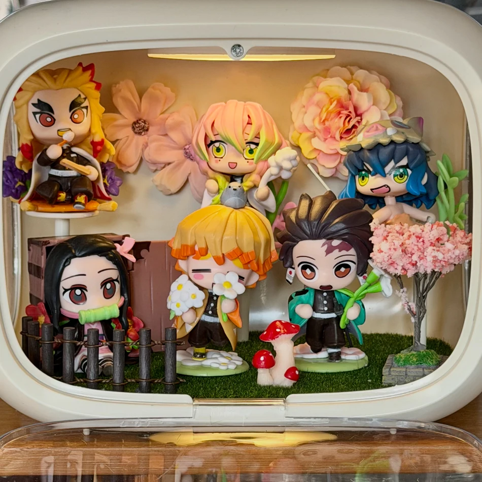 2026 New Demon Slayer Tanjiro Kamado Nezuko anime cartoon figure blind box creative personalized statue model ornament surprise - view 2