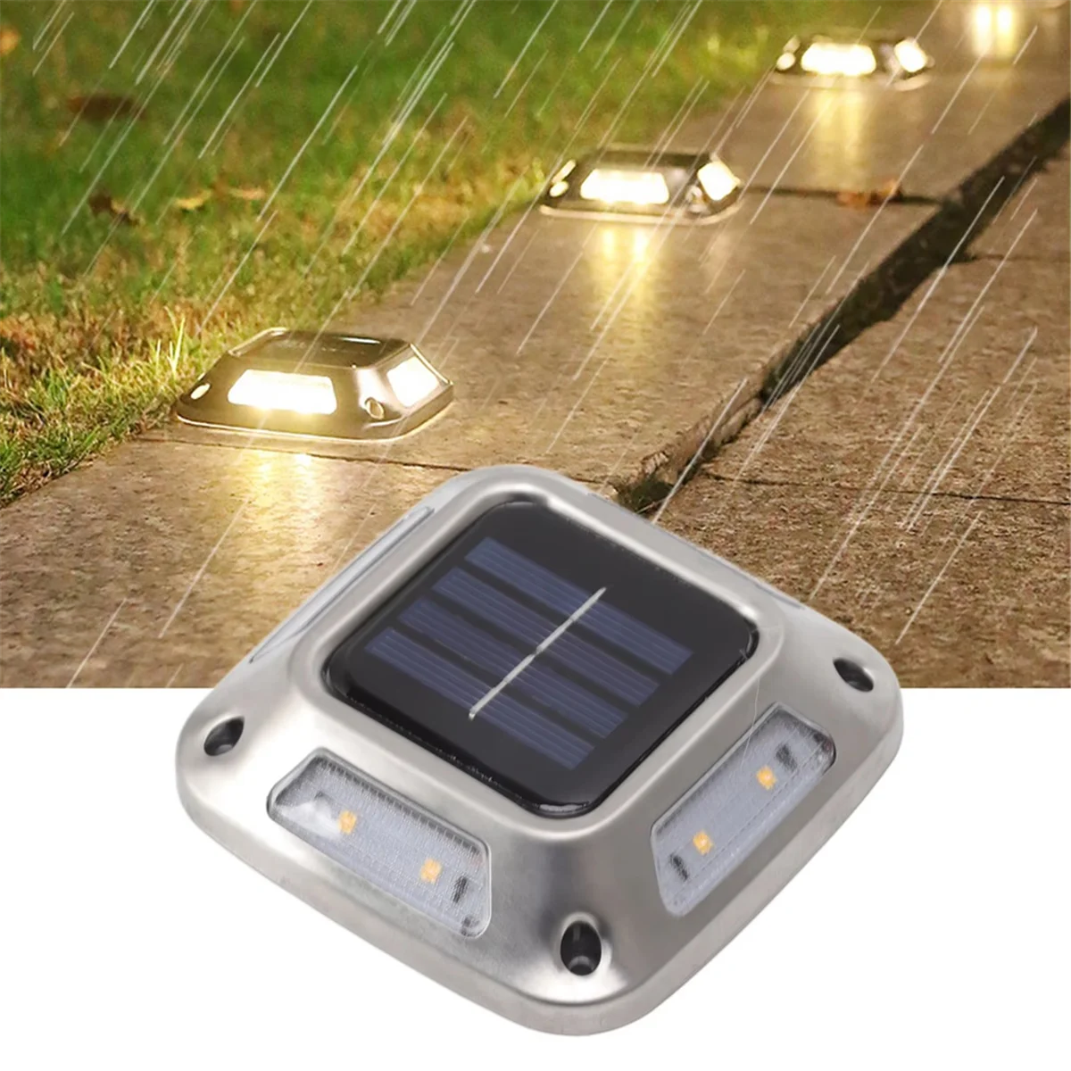 

NEW_4pcs 8 LEDs Solar Ground Light Solar Light