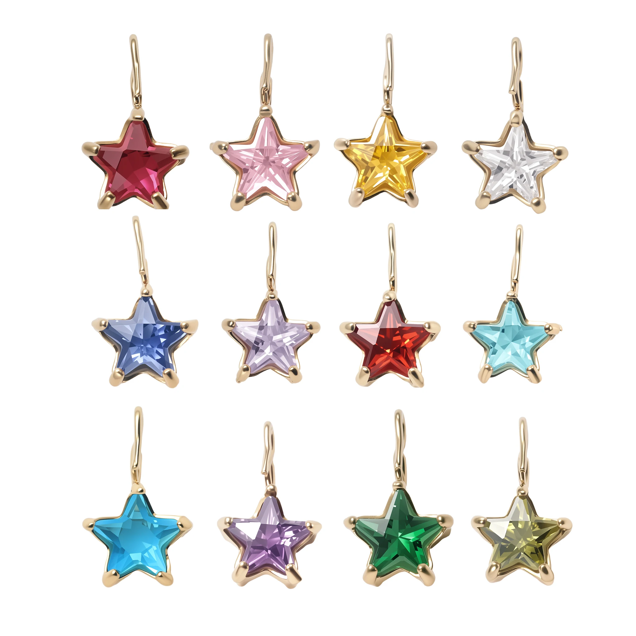 Luxuriöse 18K Vergoldete Stern-Zirkon-Anhänger Mini Kristall-Pentagramm-Anhänger für DIY Ohrringe Halsketten Schmuckherstellung Zubehör – Detail 3