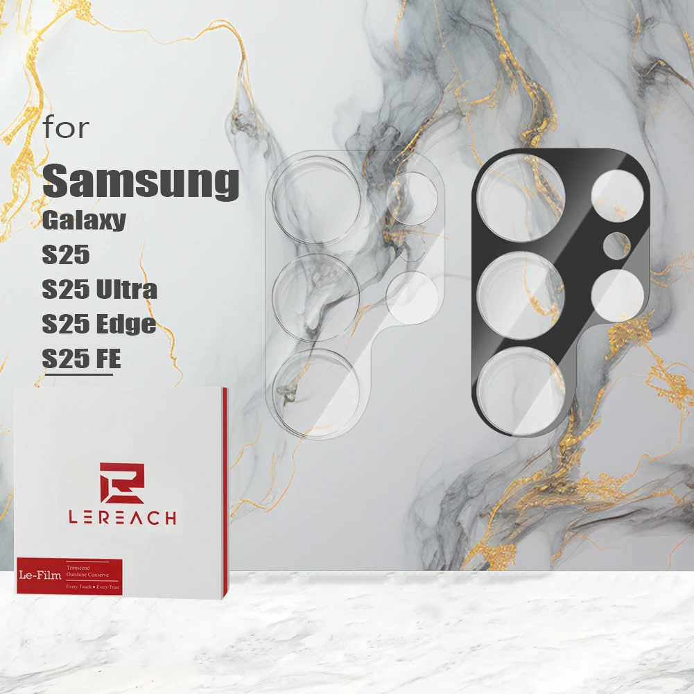 For Samsung Galaxy S25 Ultra S25 FE S25 Edge 2pcs Lereach TF Tempered Glass Smart Fit Frame Coverage Camera Screen Protector