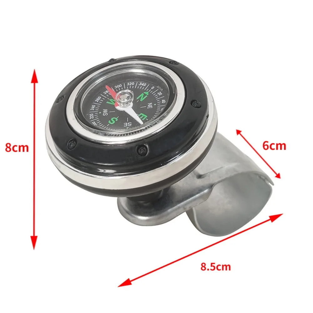 Steering Wheel Spinner Knob with Compass 360-degree Power Handle Ball Booster for Car Vehicle Steering Wheel Auto