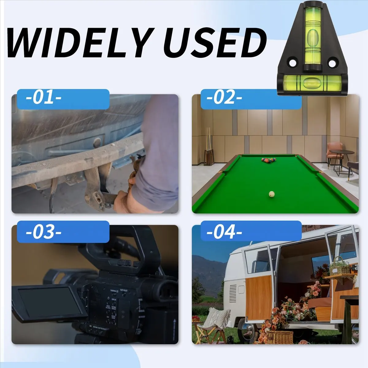 

AB09 6 Pack RV T Level, 2 Way T-Type Check Bubble Level for Caravan RV Trailer Motorhome Machines Boat