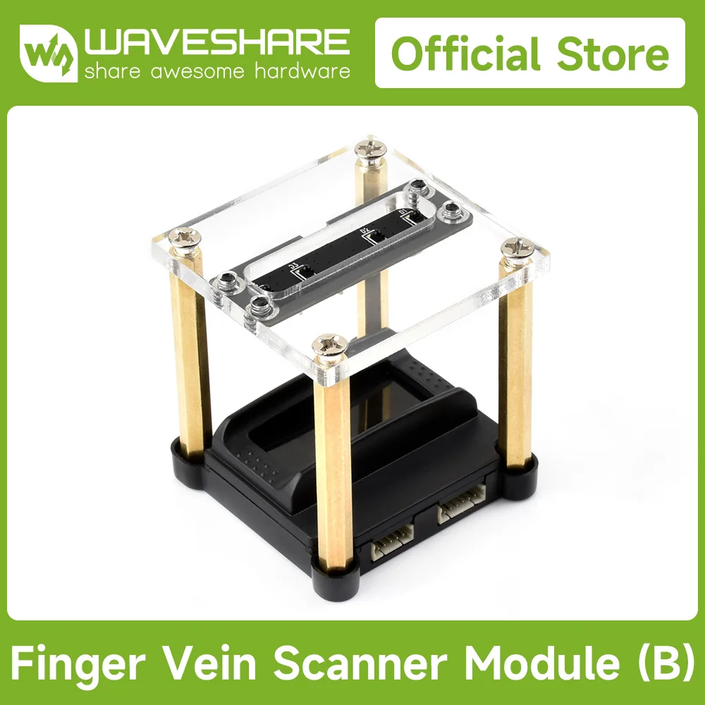 Waveshare Thin-Type Finger Vein Recognition Module (B), Built-in Cortex Core, Finger Vein Liveness Detection