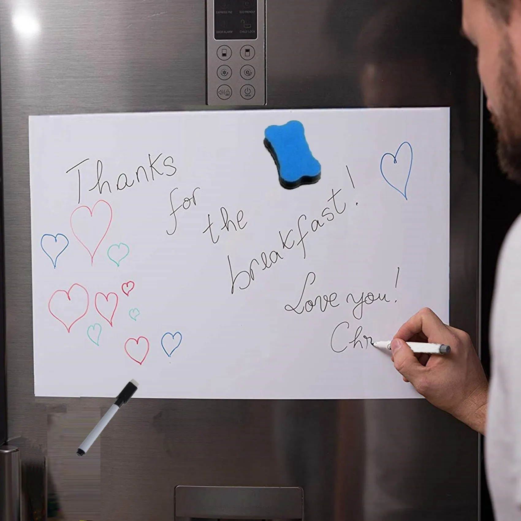 

Магнитная доска для холодильника L60A 2X, белая, формат А3, для дома, кухни, меню, списка покупок, напоминаний, заметок