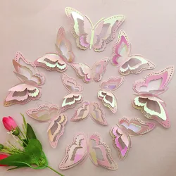 12pcs effetto 3D gradiente farfalle adesivo murale soggiorno decalcomania di nozze farfalla per compleanno decorazioni per la casa adesivo per feste fai da te