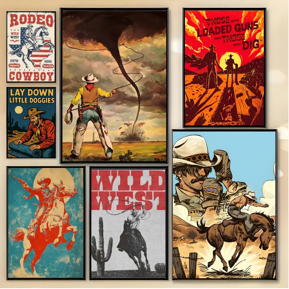Western Artwork R-Retro Cowboy Poster Unique Home Decoration Ideas & Stylish Interior Art