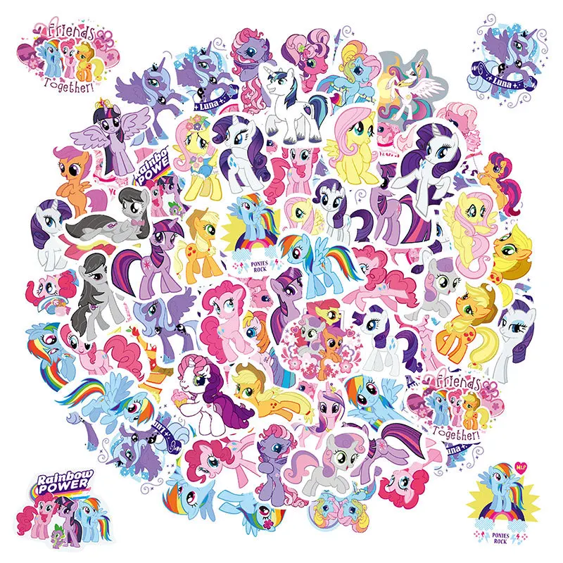 

10/30/60PCS My Little Pony：Friendship is Magic Cartoon Sticker DIY Phone Laptop Luggage Skateboard Graffiti Decals Fun for Kid