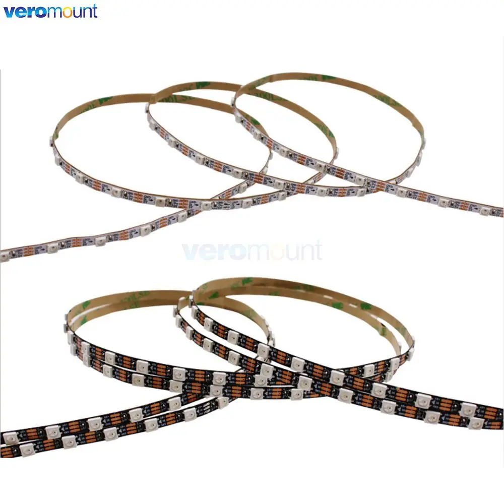 3mm 4mm 5mm Super Slim Narrow Width PCB WS2812B Pixel LED Strip Individually Addressable RGB Pixel Strip IP20 DC 5V 60leds/m 1m