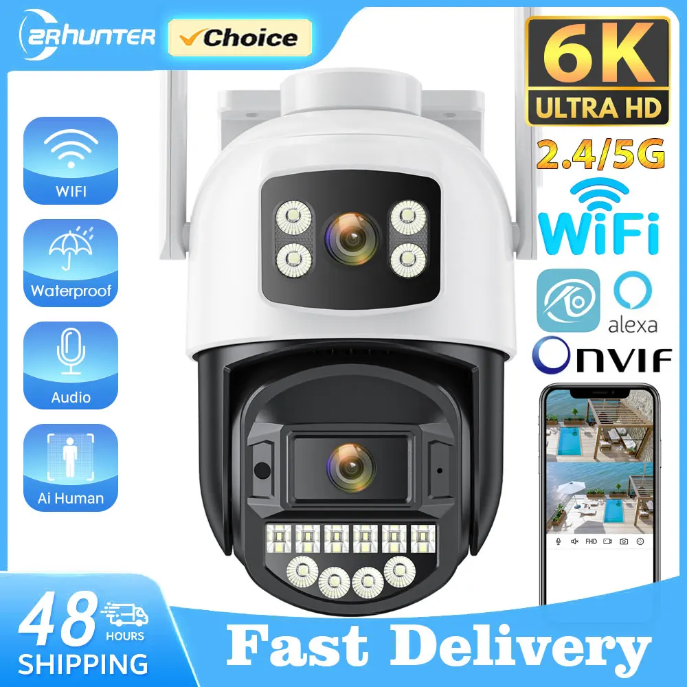 5GHZ/2.4GHZ PTZ WIFI Camera Outdoor 10MP 5K HD Security IP Camera 5X Digital Zoom CCTV 8MP CCTV Video Surveillance Camera