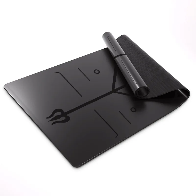 طقم سجادة يوجا مطاطية ممتازة صديقة للبيئة من البولي يوريثان + بسمك 4.5 ملم مع سجادة يوجا بشعار ليزر