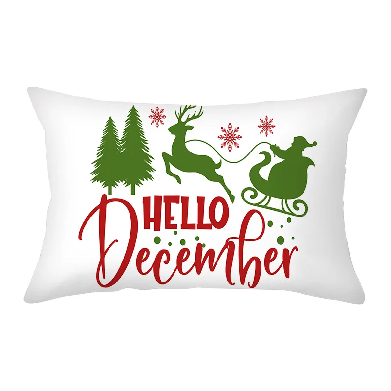 2023 Christmas Decor Cushion Cover 30x50 cm Rectangular Pillowcase Christmast Eve Home Decoration Red Pillowslip Pillow Cover