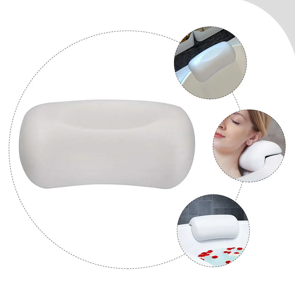 

Ergonomic Bathtub Pillow with Suction Cups Headrest Neck Cushion Comfortable Bathing Supply for Home Spa Bathtub Pillow