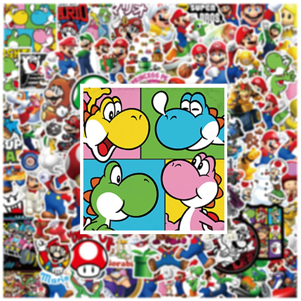 10/30/50/100PCS Anime Game Super Mario Bros Stickers Graffiti for Kids DIY Guitar Helmet Car Waterproof Sticker Fun Classic Toys