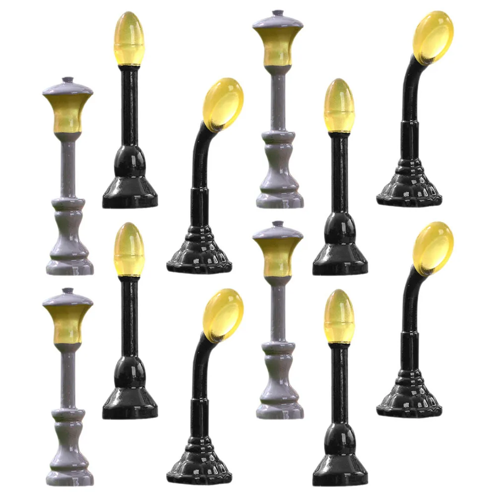 12 قطعة مصباح الشارع الليلي ديكور مصغر للمنزل Diy المشهد المشهد الصغير منزل صغير ضوء الشارع ضوء طاولة الرمل ملحق #1