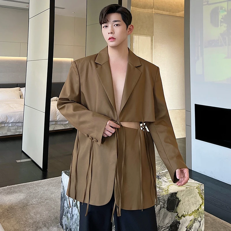 LUZHEN Drawstring Design Trendy Suit Jackets Multifunctional Handsome Original New Men's Fashion Personality Blazers Coat LZ6240