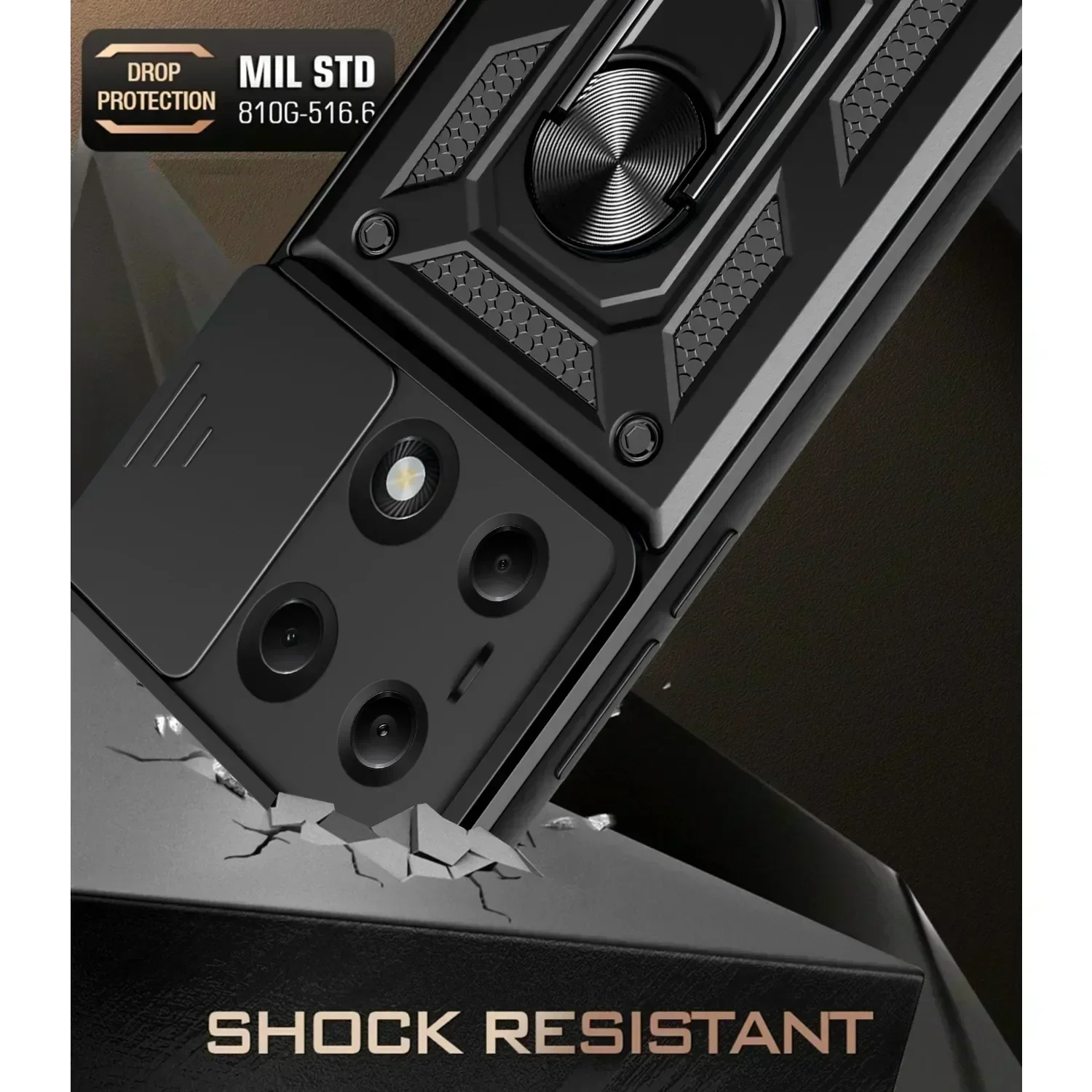 เคสแม่เหล็กกันกระแทกสำหรับ redmi Note 13 Pro 4G 5G Note 13 4G 5G Note 13 Pro PLUS ขาตั้งเลนส์กล้องถ่ายรูปสไลด์ป้องกัน