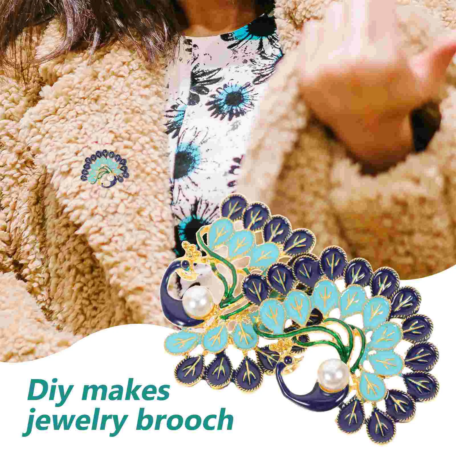 10 Pcs Peacock Enamel Pendant of The Lid Jewelry Charms Shaped Brooch Making Necklace Alloy for DIY