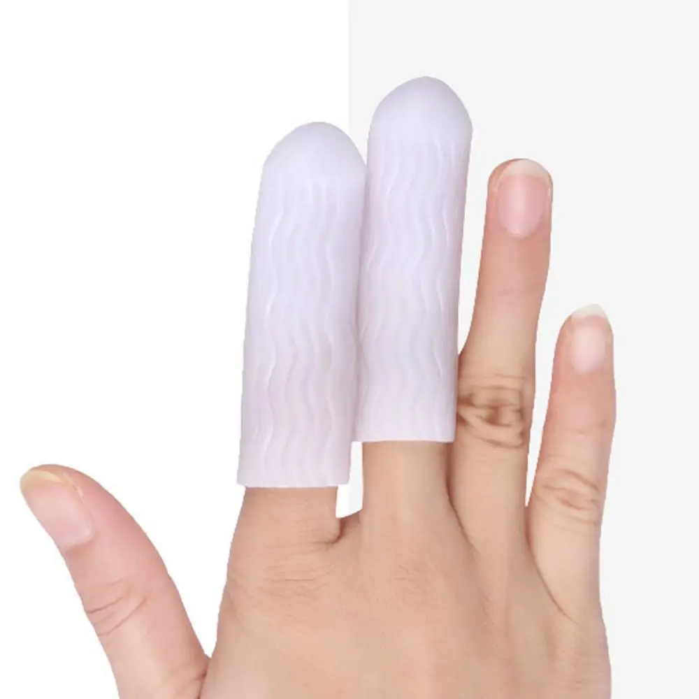 1 Pair Water Grain Style Finger Cover Soft Non-slip Anti-abrasion Silicone Finger Protector 6.5*2cm Universal Safety Supplies