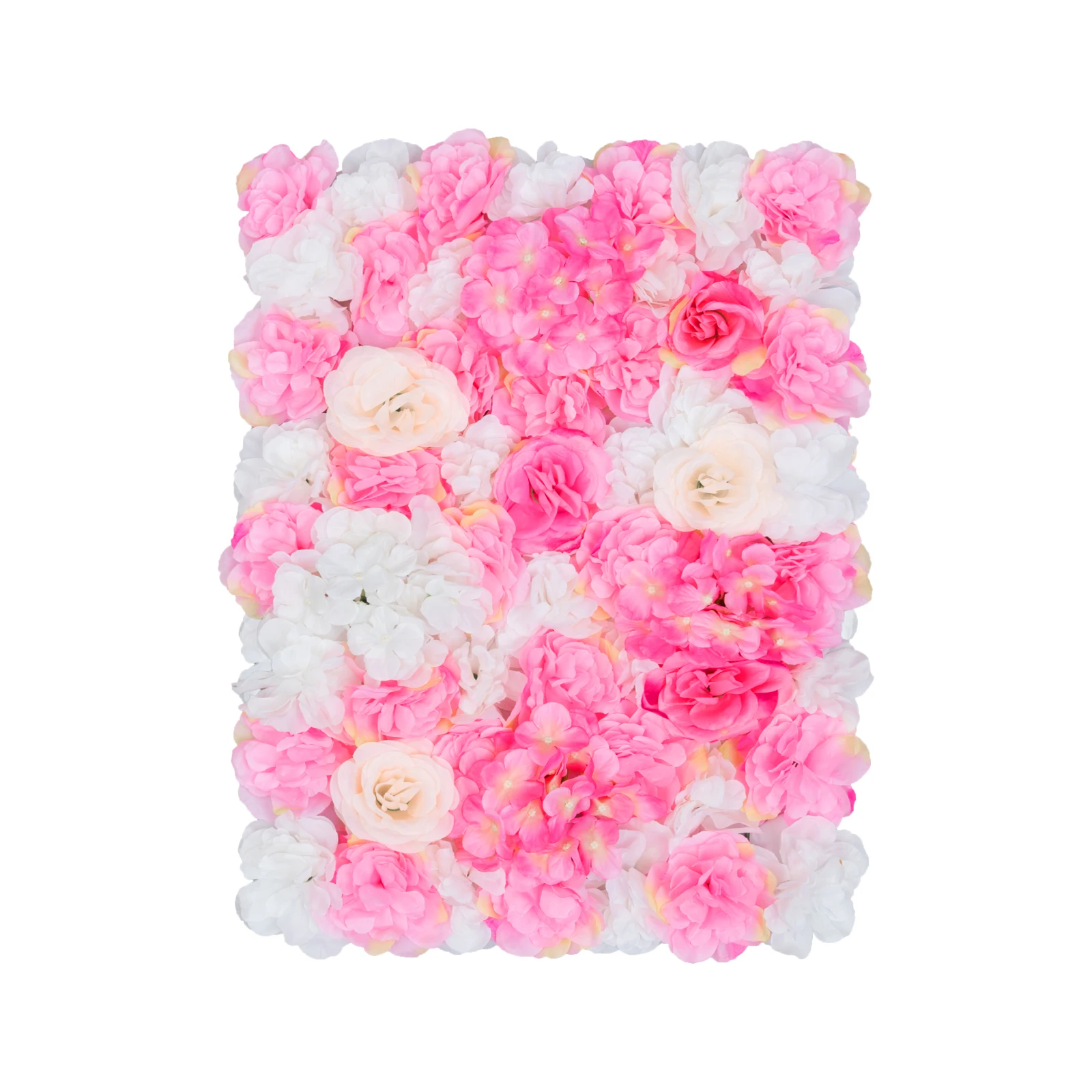 

Fake Flower Wall Panels 20pcs, Artificial Silk Flowers with Rose Hydrangea Dahlia, No Watering or Pruning Needed, DIY Cut Plastic Grid Back, for Wedding Birthday Party Photo Booth Decoration