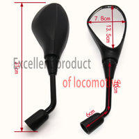 2pcs/Pair Motorcycle Rear View Mirrors Motorbike Black Handlebar End Side Mirror for Scooters ATV Bike Motorcycles Rear View