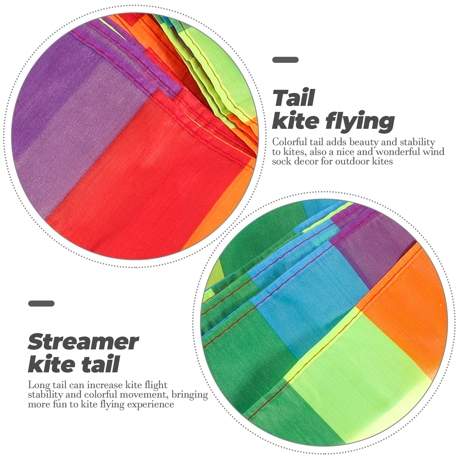 

Rainbow Kite Tail with Connector Colorful Flying Decoration Outdoor Kites for Streamers Tails Steam Child