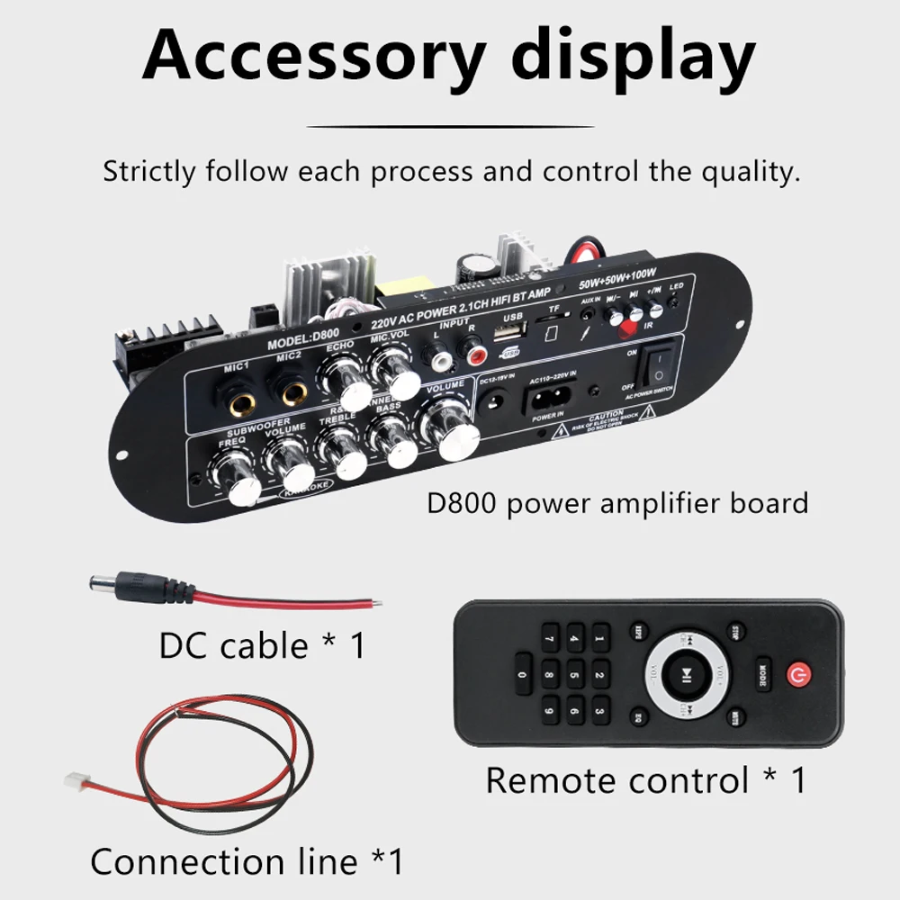 Bluetooth 5.0 Digital Amplifier Board 2.1 Channel 50W*2 100W Large Power Output for Home Sound Systems Adjustable Bass Treble view 6