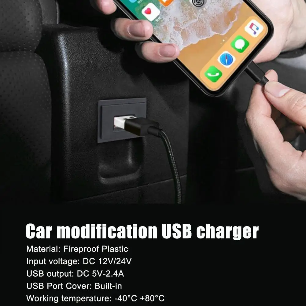 Car Modification USB Charger Single USB Car 2.4A Boat Car Bus Marine Accessories 5V Motorcylce Socket 12V-24V L8H0