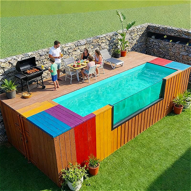 Stainless Steel Container Pool Container Swimming Pool Portable Plunge Pool For Courtyard Private Outdoor Hydrotherapy Custom