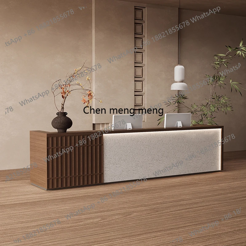 

Minimalist Industrial Reception Desks Salon Wood Hotel Led Lights Reception Desks Executive Company Escritorio Lounge Furniture