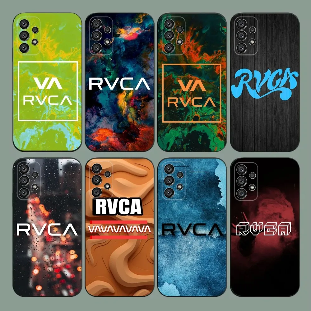

luxury R-RVCA-S Phone Case For Samsung Galaxy A20,A21s,A22,A31,A32,A52,A53,A72,73,A80,A91 Soft Black Cover