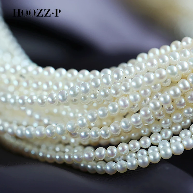 HOOZZ.P Youth Pearl Necklace 5-5.5 mm Size Baby Beads AAAA Quality Freshwater White Pearls 925 Sterling Silver Adjustable Chain