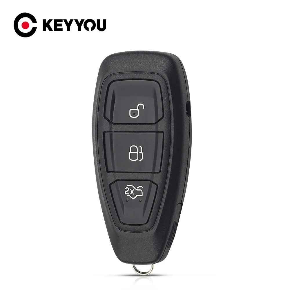 

KEYYOU для Ford Focus C-Max Mondeo Kuga Fiesta Focus Титановый брелок для ключей с 3 кнопками, чехол для дистанционного смарт-ключа