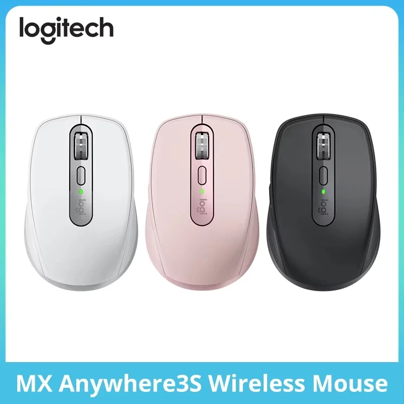 

Бесшумная беспроводная Bluetooth-мышь Logitech Mx Anywhere 3s для домашнего использования, совместимая с Mac-ноутбуками и настольными компьютерами