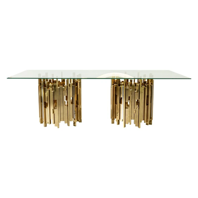 

Light luxury glass dining table Modern high-end furniture Rectangle
