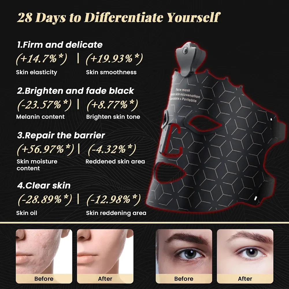 7-Farben LED-Gesichtsmaske Lichttherapie Rotlichttherapiemaske für das Gesicht zu Hause, LED-Gesichtsmaske Lichttherapie Schönheitsmaske – Detail 2