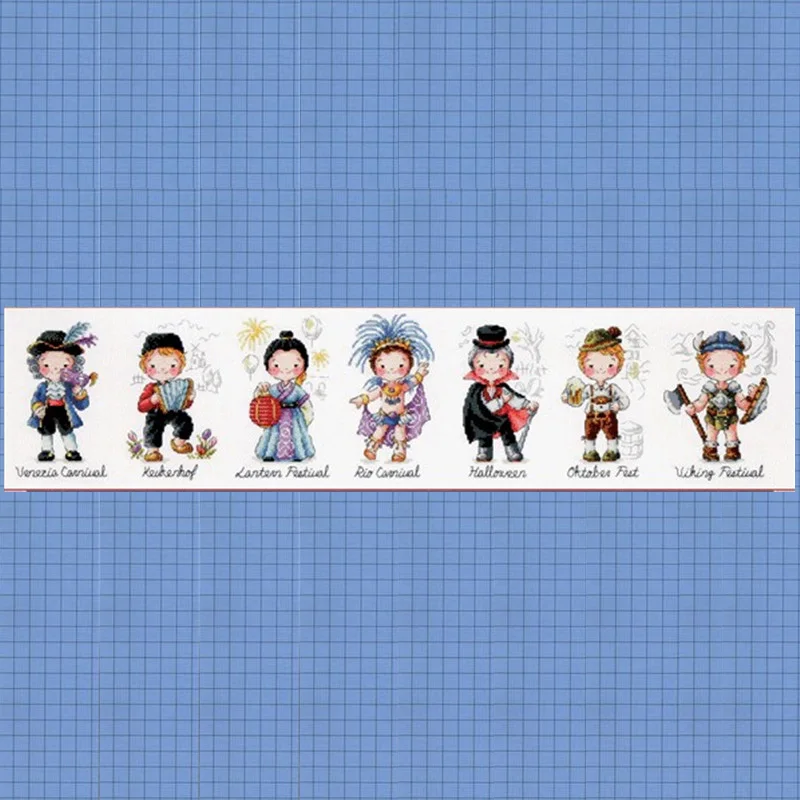 

G44 Stich Cross Stitch Kits Craft Packages 100% Cotton Fabric Floss Counted New Designs Needlework Embroidery Cross-Stitching