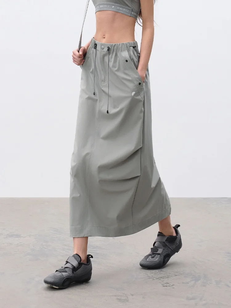 

Original Women's Casual Outdoor Loose Fit Straight Skirt Spring 2026 Half round Nylon Fabric with Slight Stretch