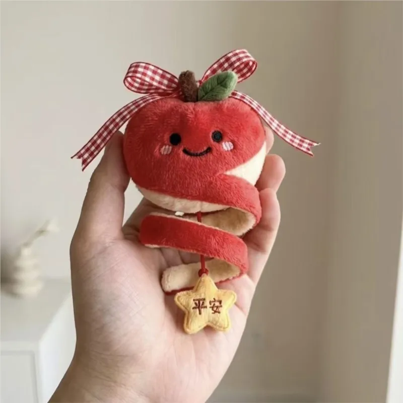 

Новый плюшевый брелок-подвеска в виде яблока 12 см, игрушка-фрукт, мультяшная мягкая кукла, брелок для сумки, украшение для автомобиля, аксессуары