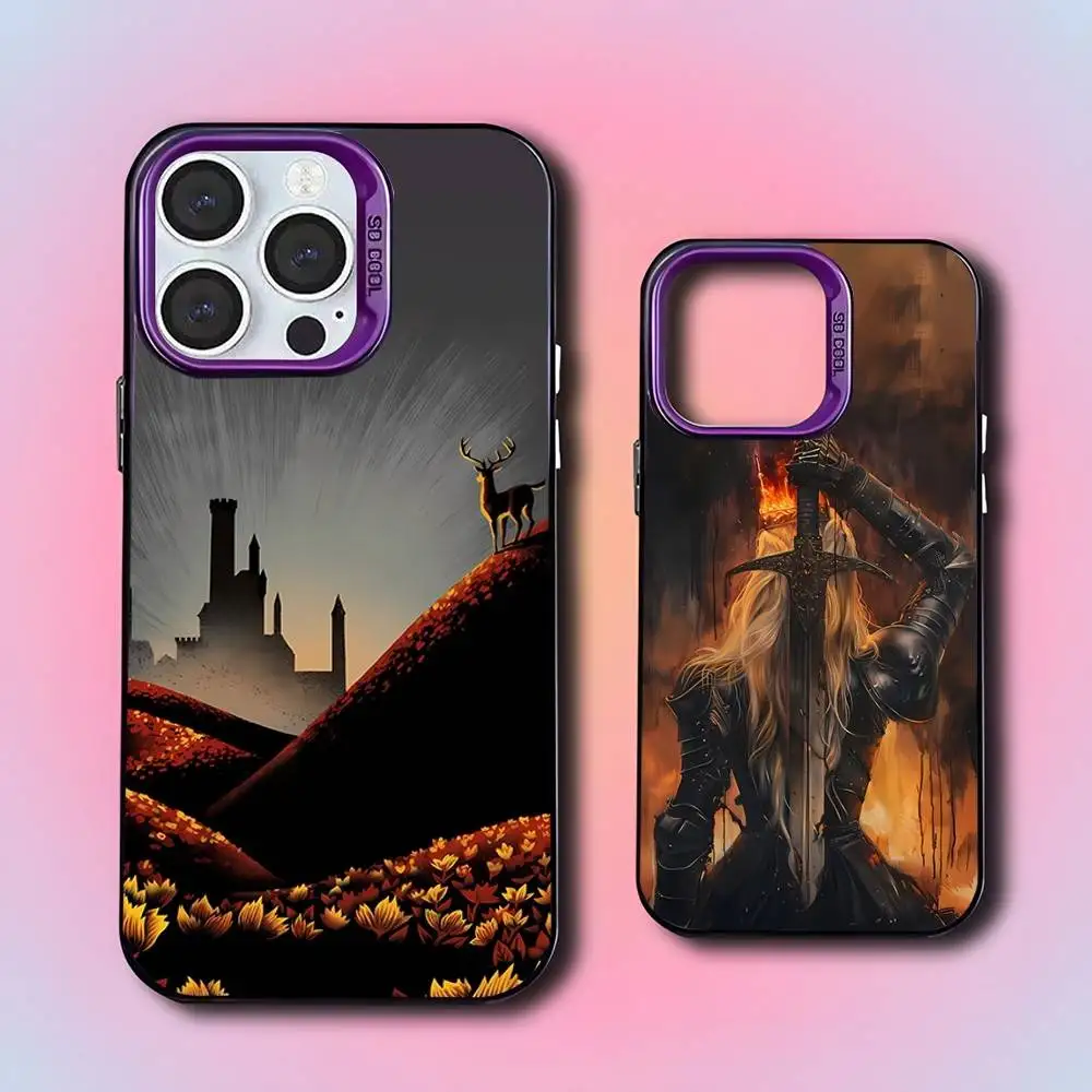 

T-Throne Of Glass Phone Case For iPhone 17,16,15,14,13,12,11,Pro,XS,Max,Plus,Mini,SE4,E Purple Matte Shockproof Cover