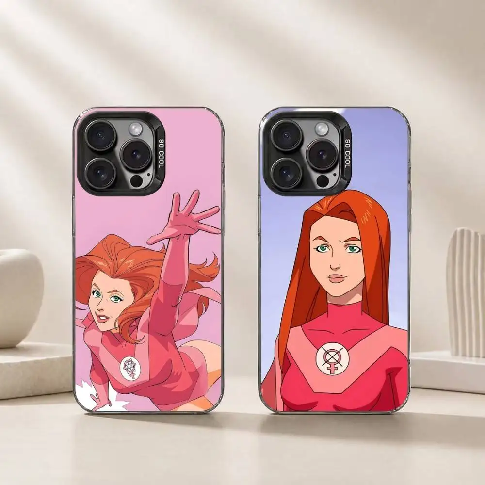 

I-Invincible A-Atom E-Eve Phone Case For iPhone 17,16,15,14,13,12,11 Plus,Pro Max,XS,Colored Silver Plated Inside Cover