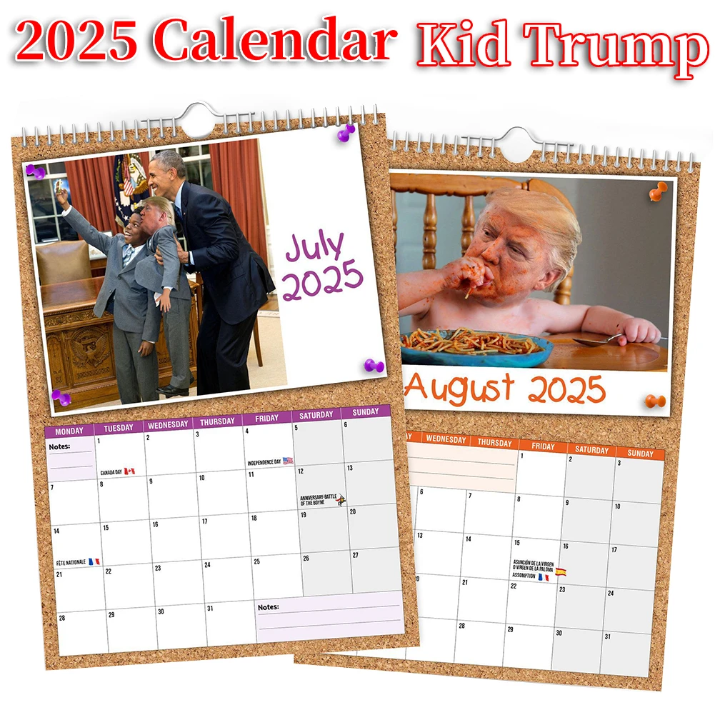 Kid Trump 2025 Calendar 12 Month Wall Calendar Hanging Wall Calendar 12 Monthly Calendar Planner for Organizing & Planning