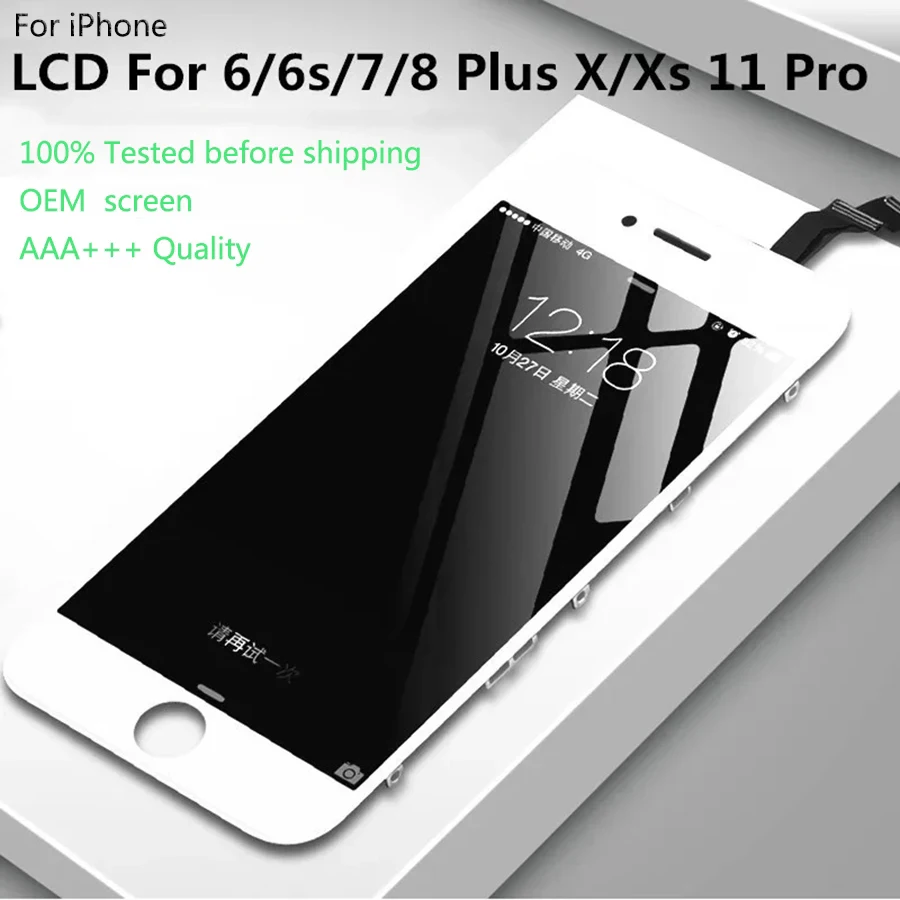 In Stock Screen Display Assembly For iPhone 6 7 8 11 12 13 X XR XS Mini Pro Max 5s Plus OEM LCD Touch Screen Replace 100% Test