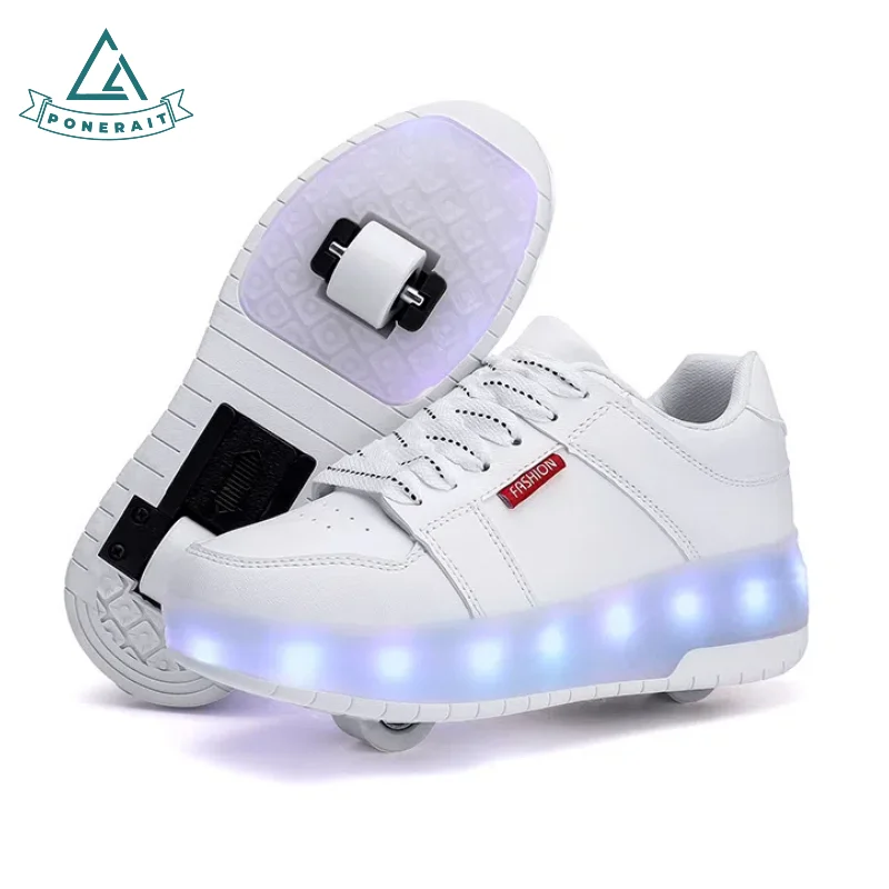 

PONERAIT LED Roller Shoes — кроссовки для коньков на 2 колесах для детей и подростков, нескользящая подошва, модные и легкие, идеально подходят в подарок