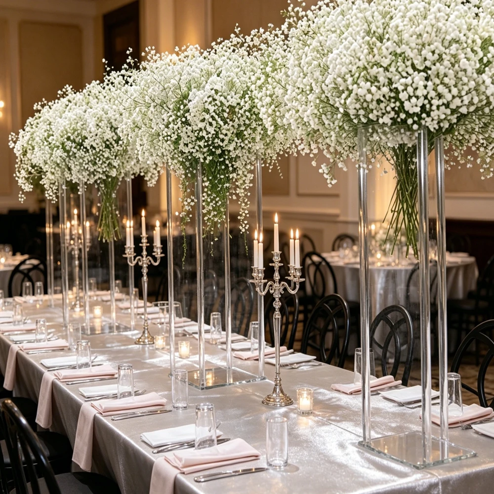 

10pcs 60-120cm Acrylic Wedding Centerpieces Table Centerpiece for Wedding Event Table Decore Outdoor Indoor