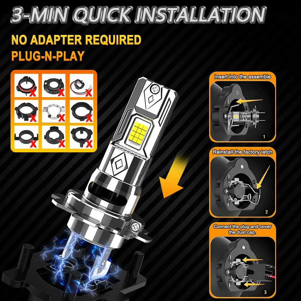 

H7 светодиодные лампы для фар автомобиля CANBUS высокой мощности авто фары 1000000LM Ultra Puissant Turbo Mini