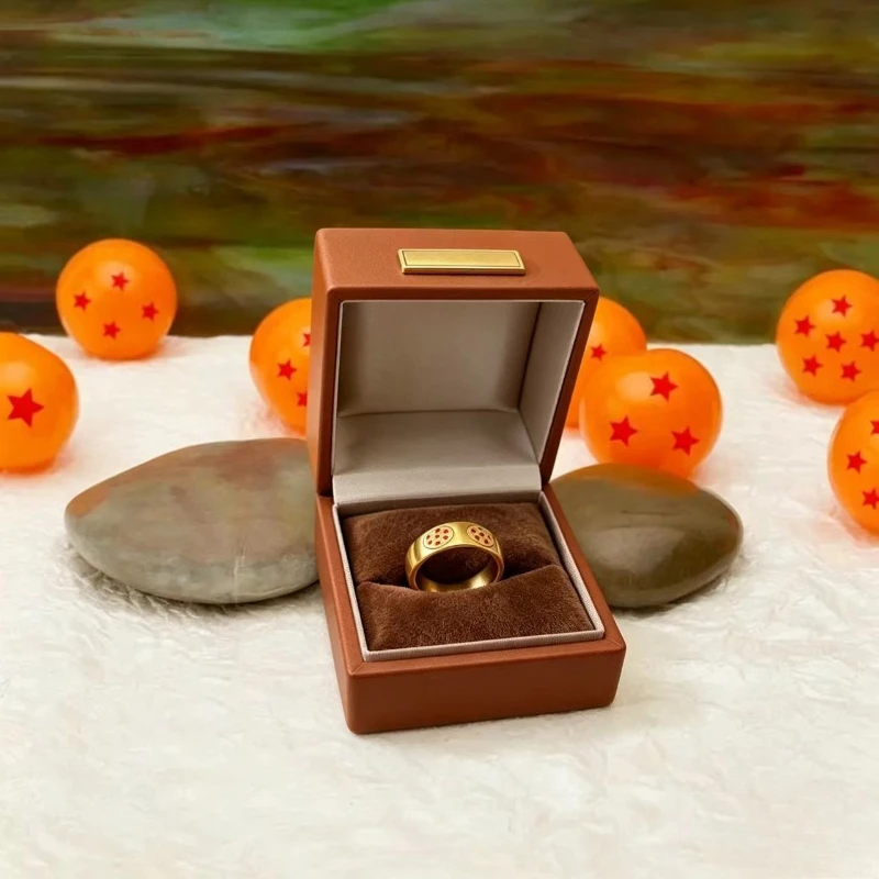 Dragon Ball Anime Movie Series Peripheral Accessory Brushed Brass Dragon Ball Ring Collectible Gift for Men Women No. 9