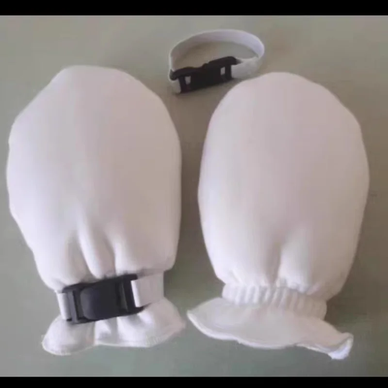 Adult Abdl Thick Cotton Gloves With Magnetic Buckle Adjustment Strap Fixed Wrap Mittens Pure Cotton Velvet Soft Fluffy Cozy Warm