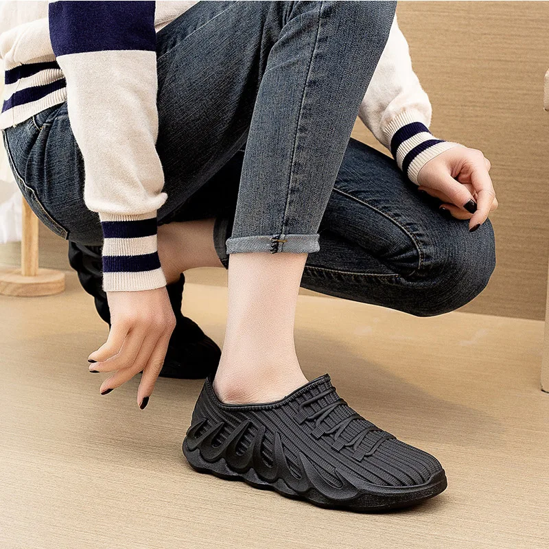 New Rain Shoes for Women Wearing Cotton Shoes for Outsiders, Women's Soles for Warm Snow Boots, Waterproof and Anti slip Rain Bo