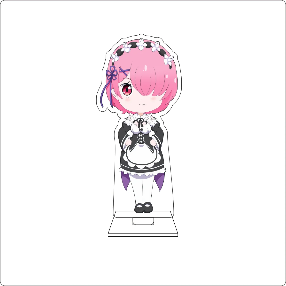 10CM Anime Re:ZERO - Starting Life in Another World Cosplay Cute Acrylic Figure Stand Plate Emilia Rem Ram Ornaments Gifts view 3