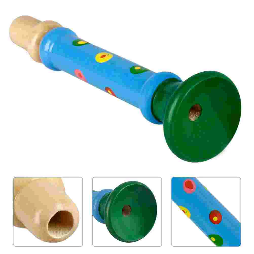 Early Learning Musical Toy Toys for Kids Wooden Horn Pearlescent Trumpet Instrument